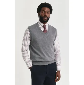 Pánský svetr VESTA GANT CLASSIC COTTON VEST DARK GREY MELANGE