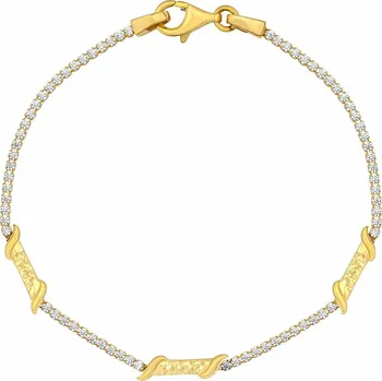 Šperk Zlatý náramek Brillante ze žlutého zlata a Brilliance Zirconia - 4 mm 18 cm
