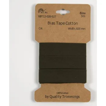 Textilní guma Strima Bavlněný šikmý proužek, 20 mm, 3 m - armádní