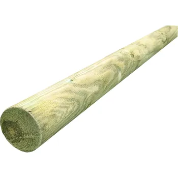 Příslušenství pro plot Dřevěná kulatina, průměr 100 mm, délka 2500 mm, Severská borovice, IMPREGNOVANÁ, zelená - bez fazety