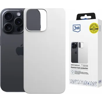 Pouzdro na mobilní telefon 3mk ochranný kryt HARDY MagSilicone pro Apple iPhone 15 Pro Max Silver-White