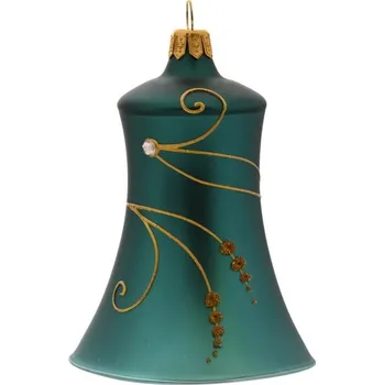 Vánoční ozdoba Koulier Zvonek zelený s plody hojnosti, 1 ks
