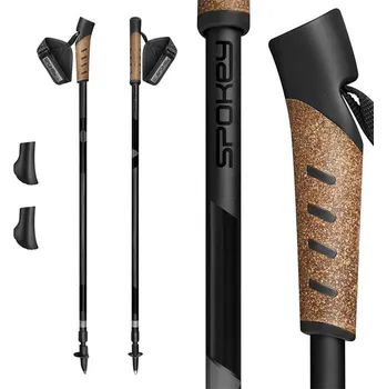 Nordic walkingová hůl Spokey PEAK Hole Nordic Walking 2dílné černé - černé matné