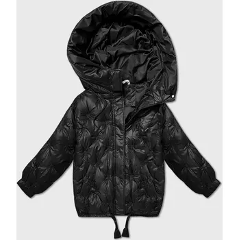 Černá prošívaná oversize bunda s kapucí Minority (M2-6510-1) odstíny černé M (38)