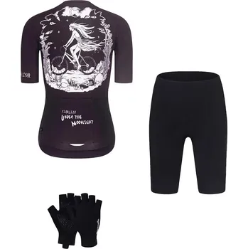 cyklistický dres RIVANELLE Cyklistický mega set - MOONLIGHT - bílá/černá