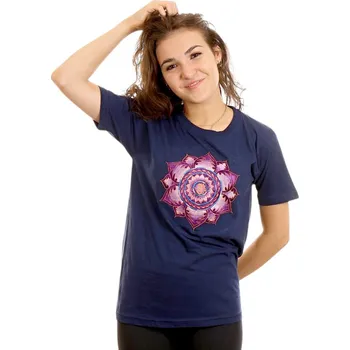 Pánské tričko Tričko "Mandala Spirit" tmavěmodré s fialkovým Óm Velikost: 42