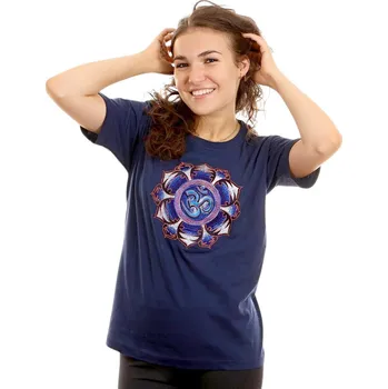 Pánské tričko Tričko "Mandala Spirit" tmavě modré s modrým Óm Velikost: 42