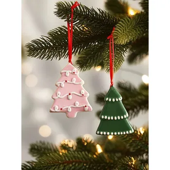 Vánoční dekorace Sinsay - Vánoční ozdoby ve tvaru stromečků 2 pack - vícebarevná - 363GQ-MLC - 363GQ-MLC-ONE