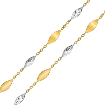 Šperk Zlatý náramek Leaflet ze žlutého a bílého zlata s broušenými články - 5 mm varianta 19 cm FNN1940BGYW-19 cm