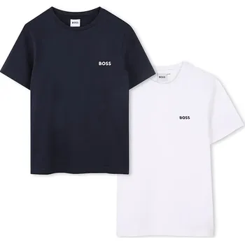 Chlapecké tričko Dětské bavlněné tričko BOSS tmavomodrá barva, s potiskem, J52680 J52680.114.150 59X, vel. 114