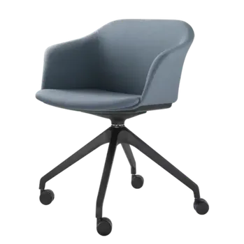 Jednací židle Otočná židle Wave 033,F95-BL (4-ramenný nylonový kříž černý, kolečka, celočalouněný korpus)