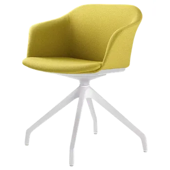 Otočná židle Wave 033,F90-WH (4-ramenný nylonový kříž bílý, kluzáky, celočalouněný korpus)