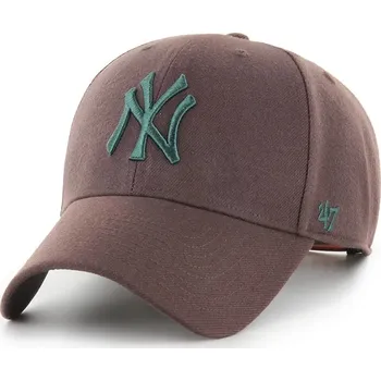 Kšiltovka Kšiltovka s příměsí vlny 47 brand MLB New York Yankees hnědá barva, B-MVPSP17WBP-BWF B.MVPSP17WBP.BWF 89X, vel. ONE SIZE