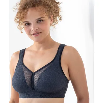 Podprsenka Stahující podprsenka z krajky a veluru, bez kostic šedá 90E