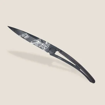 kapesní nůž Kapesní nůž Deejo 1GB191 Tattoo Black 37g ebony wood Moto Racing