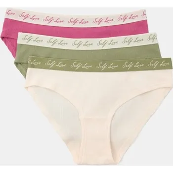 Kalhotky Sinsay - Bavlněné kalhotky, 3 balení - vícebarevná - 238FX-MLC - 238FX-MLC-XL