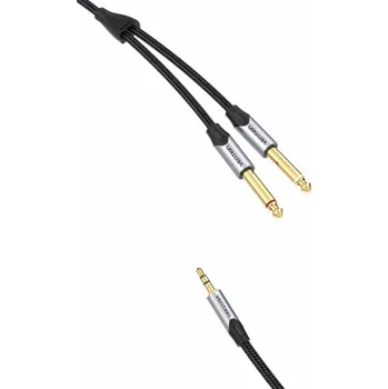 Audio kabel Audio kabel mini jack 3,5 mm na 2x jack 6,35 mm samec Vention BARHK 8 m