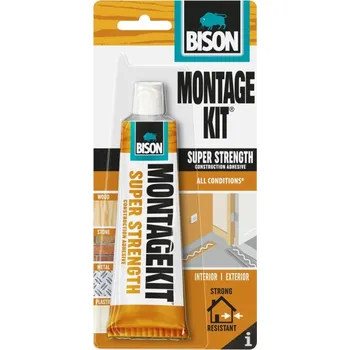Průmyslové lepidlo BISON univerzální neoprenové montážní lepidlo MONTAGEKIT SUPER PEVNÝ 125 g