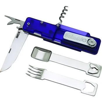 Multifunkční nůž Cestovní outdoorový příbor Baladeo ECO103 fialový,čepel nerezová ocel,rukojeť ABS