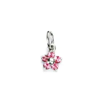 Přívěsek Stříbrný přívěsek kytička, Swarovski krystal rose - P 1391 (Stříbrná pomněnka)