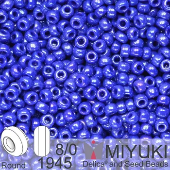Korálek Korálky Miyuki Round 8/0. Barva 1945 Opaque Cobalt Luster. Balení 5g