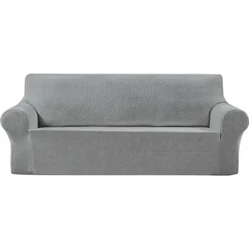 Napínací potah Univerzální napínací potah na pohovku - Světle šedý Fleece, XL