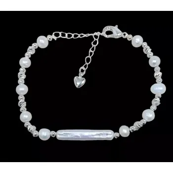 Náramek Luxusní náramek s drobnými perličkami a perletí jako ozdobou