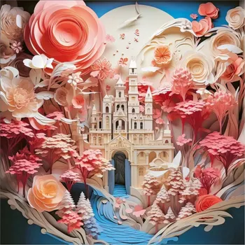 Puzzle Čtvercové puzzle Paper‑Like: Bílý zámek 1000 dílků HEYE