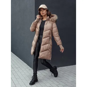 Dámská parka Dámská zimní bunda prošívaná LAGOON TY4499 Barva: Světle Hnědá, Velikost: 2XL