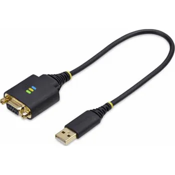 Kabel do PC StarTech.com 1ft/30cm USB to Null Modem Serial Adapter Cable, FTDI, RS232 - USB / sériový kabel - USB (M) do DB-9 (F) šroubovací - 30 cm - lisovaný, drsný - černá