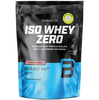 Protein BIOTECH USA ISO WHEY ZERO 454 g Jahoda
