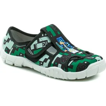 Chlapecké bačkory Raweks Igor 11 zelené dětské plátěné bačkory EU 26 + DÁREK