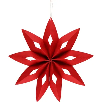 Vánoční dekorace Winteria Vánoční hvězda z plsti, červená, Ø 50 cm