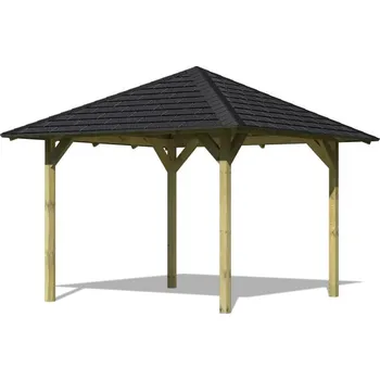 Zahradní stavba KARIBU HOLZTECHNIK zahradní altán KARIBU SEVILLA 68819 vč. černého střešního šindele LG1940