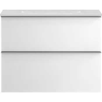Koupelnový nábytek CERANO - Koupelnová skříňka pod umyvadlo s úchytkou Velora - bílá matná, chromová úchytka - 60x49,8x46 cm