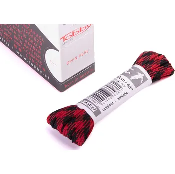 Tkaničky do bot Tkaničky ploché Tobby 0802-86 red-black multipack Velikost: 200 cm