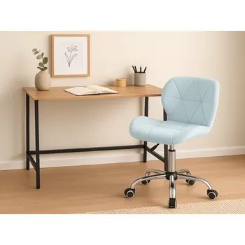 Kancelářská sestava Set do pracovny stůl TAYLOR SONOMA 100x50 cm + křeslo AVOLA VELVET světle modré
