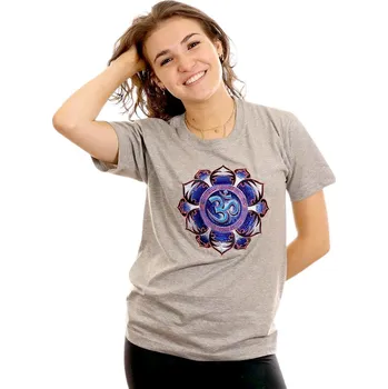 Pánské tričko Tričko "Mandala Spirit" šedé s modrým Óm Velikost: 42