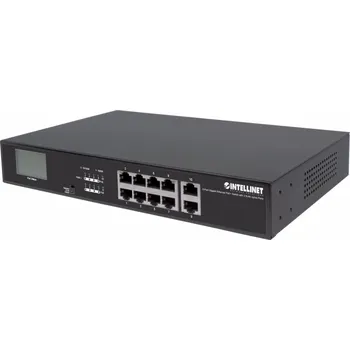 Switch Intellinet Network Solutions Přepínač GIGA 8x POE+ 130W + 2x RJ45 UpLink, LCD (561303)
