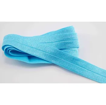 Textilie Lemovací pruženka - tyrkysová modrá - šířka 1,5 cm