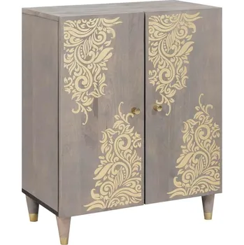 Příborník do zásuvky Servírovací skříň Šedá a zlatá 60 x 33 x 75 cm