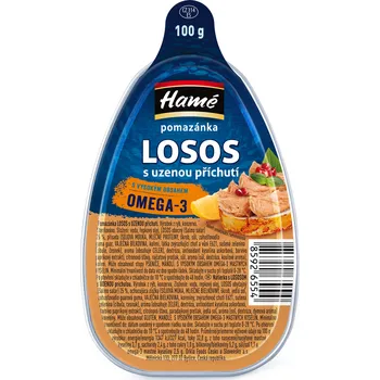 paštika a pomazánka HAMÉ POM. LOSOS UZENÁ 100g