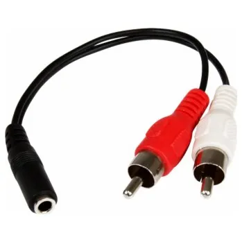 Audio kabel StarTech.com 6in RCA to 3.5mm Female Cable - Audio to RCA Cable - 3.5mm Female to 2x RCA Male - Aux to RCA - Stereo Audio Cable (MUFMRCA) - Audio kabel - RCA x 2 s piny (male) do mini-phone stereo 3.5