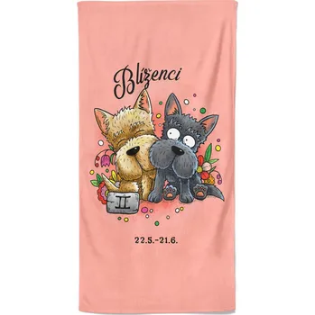 Osuška 140 x 70 cm Psí znamení - Blíženci