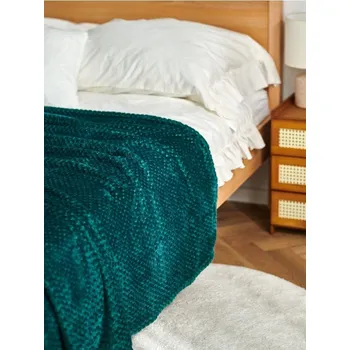 Postel Sinsay - Přikrývka na postel s včelí plástvovou strukturou - zelená - 5053T-67X - 5053T-67X-ONE-7