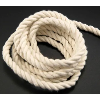 Příze Točená šňůra - bavlněná - smetanová - průměr 0,6 cm