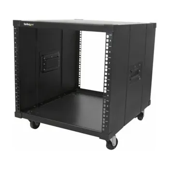 Rozvaděč StarTech.com 9U Open Frame Rack with Wheels - 4 Post 23" Deep Portable Open Frame Cabinet for 19" Network, Data & Server Equipment - 220 lbs capacity (RK960CP) - Rozvaděč stojanový - černá - 9U - 23"