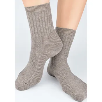 Pánské ponožky PONOŽKY S VLNOU SB142 hnědá 36-41