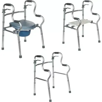 Toaletní křeslo Multifunkční chodítko s přenosným WC a sedátkem Harry RF-133, šedé