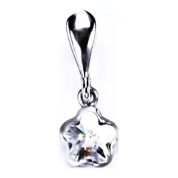 Přívěsek Zlatý přívěšek kytička , bílé zlato , Swarovski krystal čirý - P 1297/22 (Zlatý přívěsek kytička)